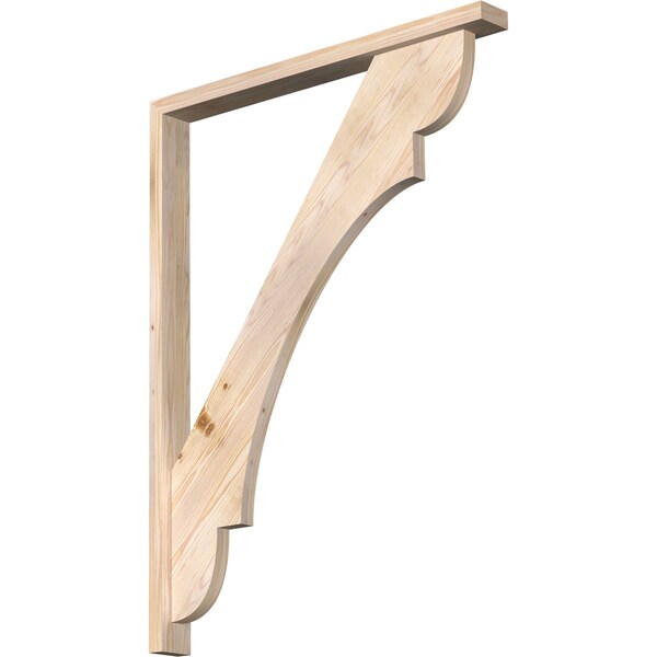 Ekena Millwork Olympic Block Smooth Bracket w/ Offset Brace, Douglas Fir, 3 1/2"W x 36"D x 48"H BKT0402X36X48OLY05SDF - main